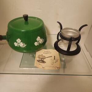 Vintage Fondue Pot with Paperwork MCM 70's